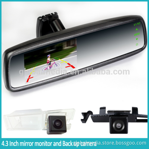 2016 new design 4.3inch high brightnedss rearview mirror monitor with hot keys and auto backup display